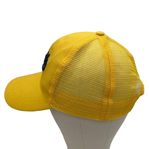 Bumble Logo Yellow Snapback Trucker Hat Adjustable Mesh Back Cap - Picture 3 of 8